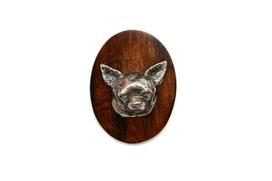 Chihuahua short-haired, Chihuahua smooth I - Dog show brooch, starter number clip, dog pin by Art-Dog ruda