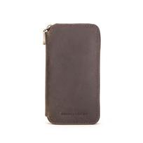 CONTACT'S Vintage Genuine Leather Watch Case 2 Slots Zipper Watch Bag Holder Male Travel Daily Gift Watch Display Storage Box M kava