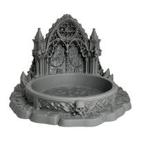 Gothic Castle Jewelry Tray Dark Medieval Style PLA Decor Tray with Intricate Carving & Arch Design Multi-Functional Organizer for Rings Earrings pilka