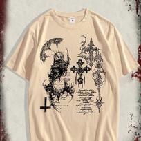Men's High Street Hip-Hop Dark Style Printed T-Shirt, New Spring/Summer Collection XXL žalia