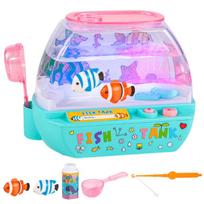 Creative Artificial Aquarium Toy Lovely LED Light Up Tank  Grow Aquatic Pets mėlyna