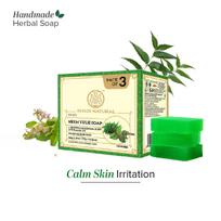 Neem Tulsi Soap 125g X 3 Pcs = 375g| Handmade Bathing Soap | Herbal Soap for Removing Dirt & Impurities | Suitable for All Skin Types| 125g X 3 Pcs = 375g