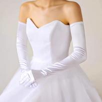 70Cm Women Satin Elasticity Smooth Wedding Dress Opera Elbow Etiquette Gloves Performance Cosplay Evening Elegant Accessories One Size