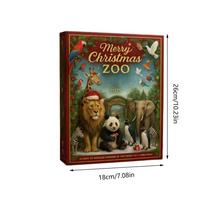 Animal Advent Calendar for Kids 24 Days Christmas Countdown 2D Acrylic Hanging Pendant for Christmas Holiday Party M pilka spalva