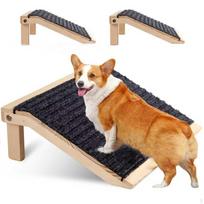 Dog Ramp for Stairs Wood Pet Non Slip Carpet Triangular Support Ladder Stair Bed