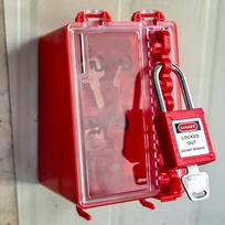 Lockout Lock Box Wall Mount Professional with Transparent Panel Storage Case Industrial Use Portable
