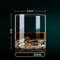 Japanese Style 3D Iceberg Whisky Glass Ice Mountain Old Fashioned Wine Glasses Liquor Cup Mountain Whiskey Tumbler Free Coaster 325ml