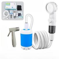 Portable Camping Shower Dormitory And Campsite Easy Shower Device Wireless Bathing Device with Rechargeable Water Pump mėlyna