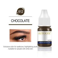 Tattoo Ink Nano Pigment Milkly Colors Semi Permanent Makiažo rinkiniams Atspalvis Antakiai Akių pieštukas Lūpoms Grožis 3ml Microblading Pigments 812 Chocolate Brown