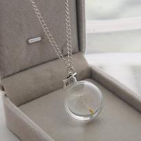 Trendy Retro Dandelion Oval Square Heart Crystal Pendant Necklace for Women men Long Chokers Personality Zircon Accessory Gifts