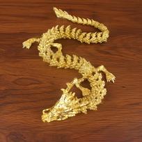 3D Drakono statulėlės ornamentas, judinami kūno sąnariai, pažangi parodų salės dekoracija, Zodiako gyvūnas, žalvario amatai auksas
