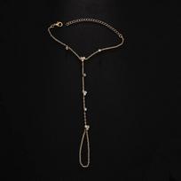 Simple Personality Gold Color Stainless Steel Y Chain Zircon Inlay Adjustable Bracelets for Women Ring Connect Bracelets Jewelry auksas