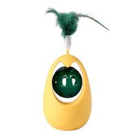 Cat Toys with Natural Catnip Plastic Interactive Cat Toy Teeth-Cleaning and Dental Care Wobble Toy for Indoor Cats, Self-Play B geltona