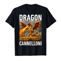 Dragon Cannelloni Italian Brainrot Meme T-shirt for Men Women 100_ Cotton T Shirts Short Sleeve Graphic Breathable Tops S juoda