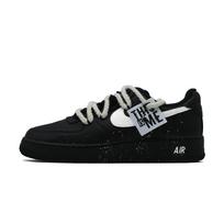Nike Air Force 1 Black Warrior, Between White, Double Shoelace Deconstruction, Premium Matte CW2288-001(Team830-) 35.5