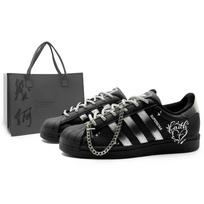Adidas Originals Superstar 2 Odiniai žemi krepšinio/riedlenčių batai Unisex Juodi Sidabriniai JI0079(Komanda1284- S) 35⅔