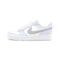 Nike Court Borough 2 Light Gray Sea Salt Leather Low top Skateboard Shoes Unisex Blue BQ5448-100(Team1855 ) 38