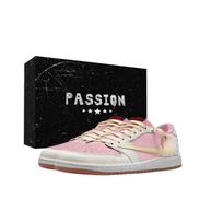 Travis Scott x Jordan Air Jordan 1 švelniai rožiniai Travis Scott X AJ1 žemi amortizuojantys žemi krepšinio batai Unisex DZ4137-700(Komanda1698-) 42
