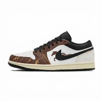 Jordan Air Jordan 1 Lemon Joy Low top Vintage Basketball Shoes Unisex White Brown 553558-040(Team399-) 40