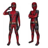 Kids Deadpool Costume Cosplay Set Bodysuit with Mask Halloween Theme Party Role Play 110cm 140 cm