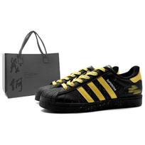 Adidas Originals Superstar 2 Atsparūs trinčiai Žemi Kateboard batai Unisex Juodi Auksiniai JI0079(Komanda1284-S1) 36