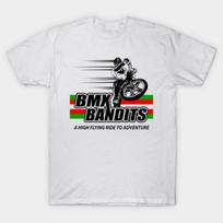 Men Black Print T-shirt Bmx Bandits No-Cut Transfer Paper Print Cotton Tshirt S juoda