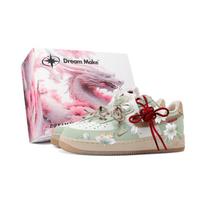 Nike Air Force 1 Spring Cherry Blossom Pink Box Slip Resistant Abrasion Resistant Low top Skateboard Shoes Women's HV5990-172(Team683-) 35.5