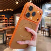 Flowing Light iPhone 17 Pro Case: Stylish Apple 13 High-End Drop-Proof Protective Cover with AI Button 14 oranžinė