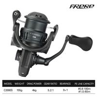 New Long Throw Waterdrop Wheel 155g UltraLight Spinning Fishing Squid Trout Reel FRERE C2000S 2500S 3000M Carbon Body Shallow Spool Casting Versatile C2000S Series