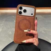 iPhone 17 Pro Max Magnetic Leather Case - High-End, Drop-Proof Protective Business Cover 17 Pro Max kava