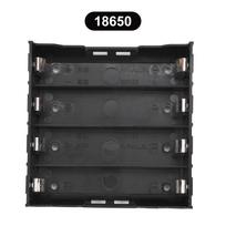 4 Slots 21700 18650 Battery Case Holder in Parallel 3.7V Pole Black for soldering Storage Box in Parallel Plastic Batteries Case