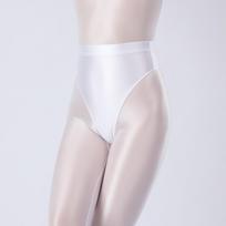 Silky High-Waist Thong: Hip-Hugging, Glossy, Plus-Size Outerwear 7254 XXL balta