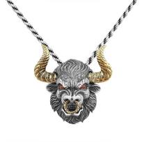 Bull Head Pendant Men's Necklace Retro Domineering Personality Hip-hop Bull Demon King Bull Aura Soaring Pendant Necklace 60CM
