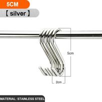 5/10pcs S-Shape Hook Stainless Steel Clothes Bags Towels Hanging Rack Multi-function Kitchen Bedroom S Hooks Railing Hanger 5pcs