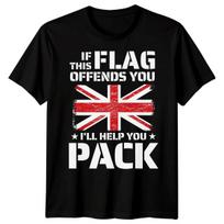 If This Flag Offends You Union Jack T-Shirt British Pride UK Flag Tee Men Women L
