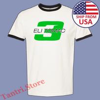 Eli Tomac 3 Motocross Champion Men's Ringer Black Size S to 3XL S