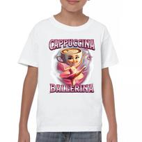 Cappuccina Ballerina Youth kids boys T-Shirt Italian Brainrot Gen Z Alpha Meme Kids 100