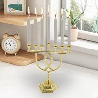 Žvakidė Menora 7 šakų Stalo puošmena 17cm Chanuka beige