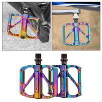 Mountain Bike Pedals Colorful MTB Bicycle Flat Aluminum 9/16  3 Bearing Lightweight