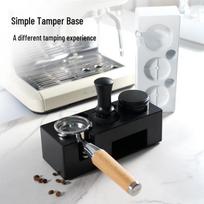 ABS Tamper Holder: Non-Slip Solid Wood Storage for Semi-Automatic Coffee Machine Handle and Tamping Seat ABS Black Base