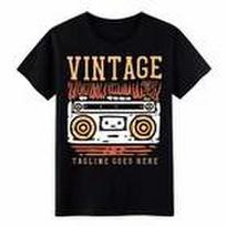 Trendy Retro Cassette Boombox Tee-Vintage Music Lover Unisex Washed T-Shirt L