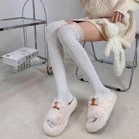 Y2K Lace Thigh High Stockings Women Sweet Girls Casual Trendy Over The Knee Leg Warmer Sexy Tube Legging Lolita Long Socks Tight one size balta