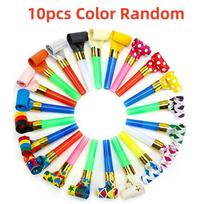 1-30PCS Mini Colorful Blowing Dragon Whistle Blow Roll Toy kid Party Atmosphere Toy Birthday Gift Present Noise Maker Props Cheerleaders OneSize