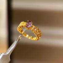 Vintage palace style amethyst rings for women light luxury exquisite Purple ring party wedding jewelry opening adjustable resizable auksas