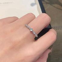 Fresh and simple Natural chalcedony Ring Light Luxury silver 925 Fashion Style Hollow Out Rings for women Party Jewelry resizable sidabras