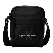Calvin Klein Logo Reporter Adjustable Shoulder Strap Zipper Closure Polyester Crossbody Bag Men bags Black K50K512156 Black