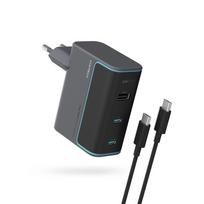 Ładowarka Sieciowa Usb-C Usb-A Z Kablem Usb-C Gan 100W - Szara