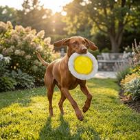Bite Resilient Dog Squeaky Ball Disc Transformable Dog Chew Toy 2-in-1 Dog Play Toy  Teeth Grinding žalia
