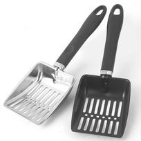 Large Stainless Steel Cat Litter Scoop - Versatile Pet Poop & Beach Shovel Long Handle Silver Scoop spalva spalva
