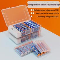 Patented Voltage Tester & Battery Storage Box for AA/AAA Batteries with Large Capacity and Testing Function